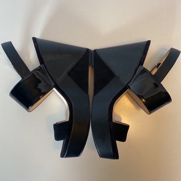 Nine West Dreamz Black Leather and Suede Wedge Sandals (Size 8.5) - Picture 8 of 14